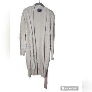 Twelfth Love women's cream tie waist long-sleeved sweater/cardigan size L